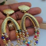 multicolor bead infused 18k Goldplated Earring