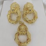 Bold 18k Goldplated earring and pendant set